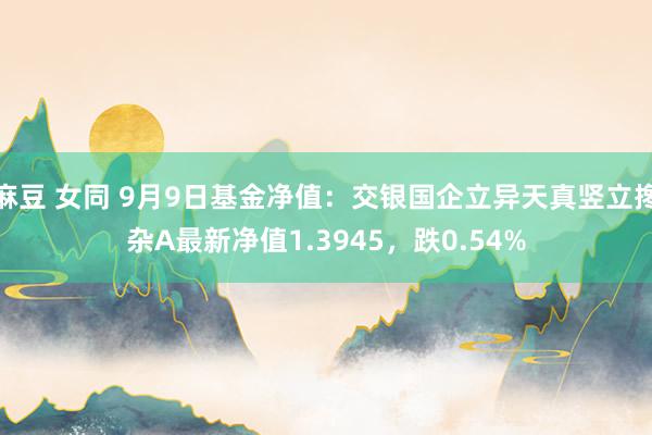 麻豆 女同 9月9日基金净值：交银国企立异天真竖立搀杂A最新净值1.3945，跌0.54%