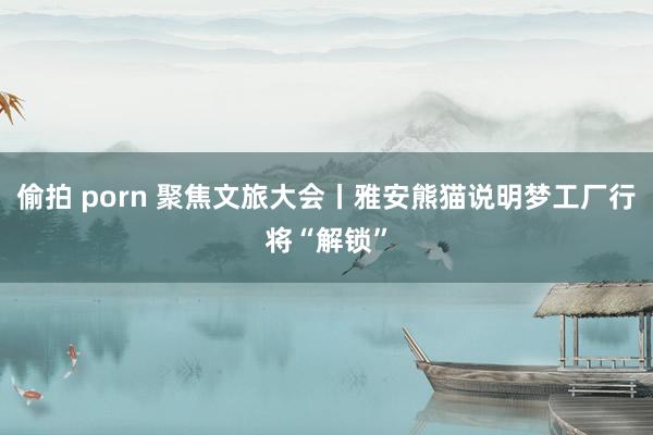 偷拍 porn 聚焦文旅大会丨雅安熊猫说明梦工厂行将“解锁”