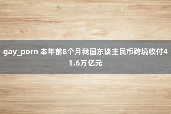 gay_porn 本年前8个月我国东谈主民币跨境收付41.6万亿元