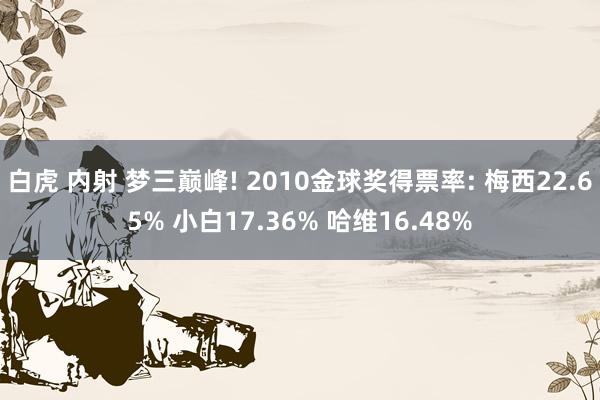 白虎 内射 梦三巅峰! 2010金球奖得票率: 梅西22.65% 小白17.36% 哈维16.48%