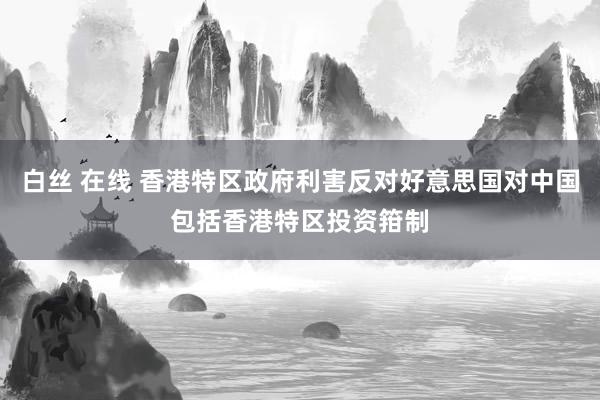 白丝 在线 香港特区政府利害反对好意思国对中国包括香港特区投资箝制