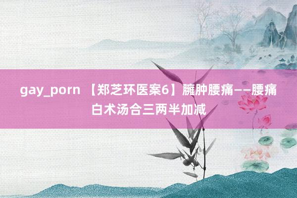 gay_porn 【郑芝环医案6】臃肿腰痛——腰痛白术汤合三两半加减