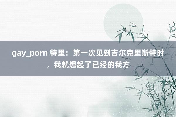 gay_porn 特里：第一次见到吉尔克里斯特时，我就想起了已经的我方