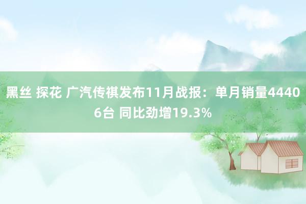 黑丝 探花 广汽传祺发布11月战报：单月销量44406台 同比劲增19.3%