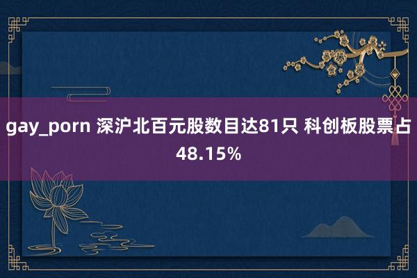 gay_porn 深沪北百元股数目达81只 科创板股票占48.15%