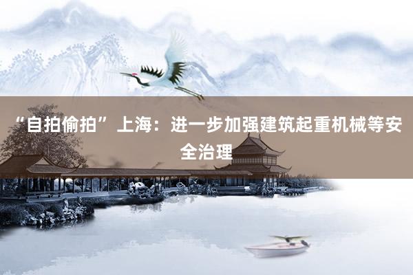 “自拍偷拍” 上海：进一步加强建筑起重机械等安全治理