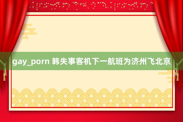 gay_porn 韩失事客机下一航班为济州飞北京