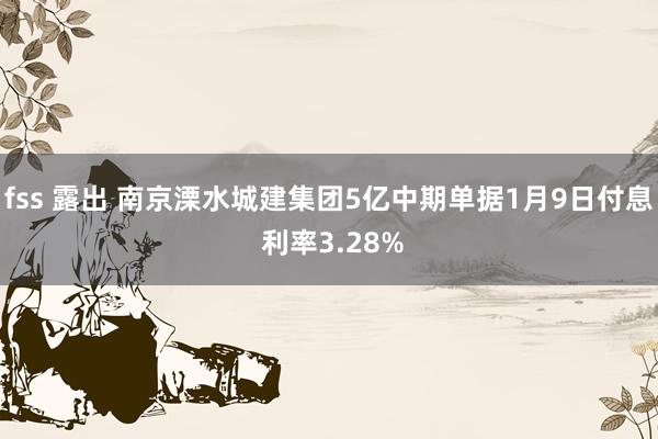 fss 露出 南京溧水城建集团5亿中期单据1月9日付息 利率3.28%
