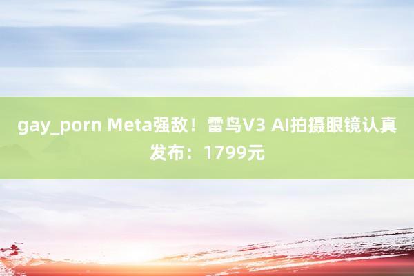 gay_porn Meta强敌！雷鸟V3 AI拍摄眼镜认真发布：1799元