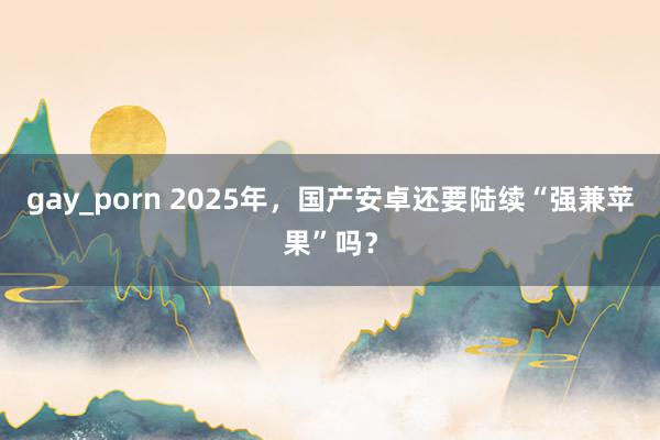 gay_porn 2025年，国产安卓还要陆续“强兼苹果”吗？