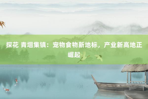 探花 青堌集镇：宠物食物新地标，产业新高地正崛起