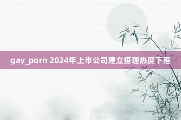 gay_porn 2024年上市公司建立搭理热度下落