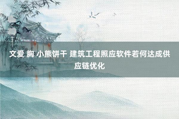 文爱 胸 小熊饼干 建筑工程照应软件若何达成供应链优化