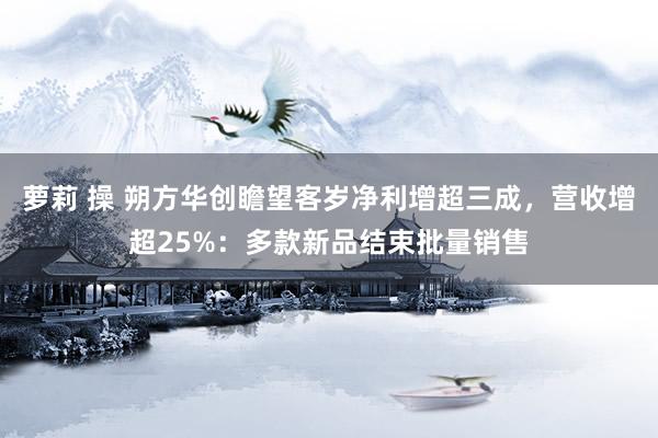 萝莉 操 朔方华创瞻望客岁净利增超三成，营收增超25%：多款新品结束批量销售