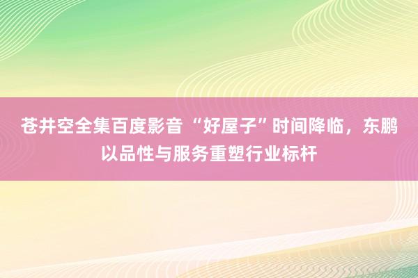 苍井空全集百度影音 “好屋子”时间降临，东鹏以品性与服务重塑行业标杆