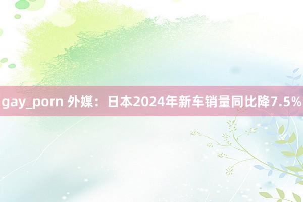 gay_porn 外媒：日本2024年新车销量同比降7.5%