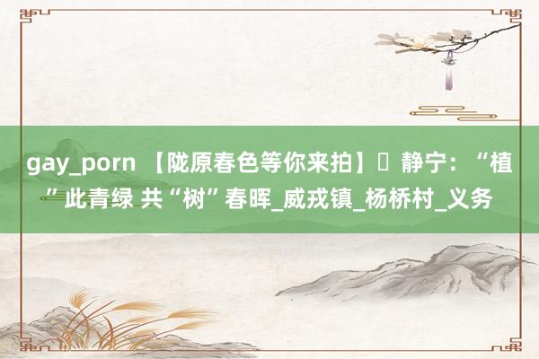 gay_porn 【陇原春色等你来拍】​静宁：“植”此青绿 共“树”春晖_威戎镇_杨桥村_义务