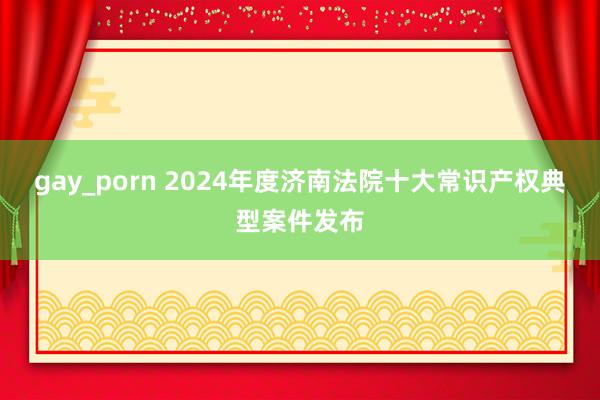 gay_porn 2024年度济南法院十大常识产权典型案件发布