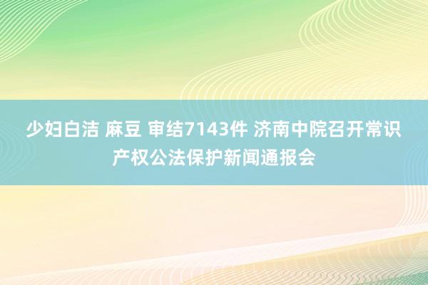 少妇白洁 麻豆 审结7143件 济南中院召开常识产权公法保护新闻通报会