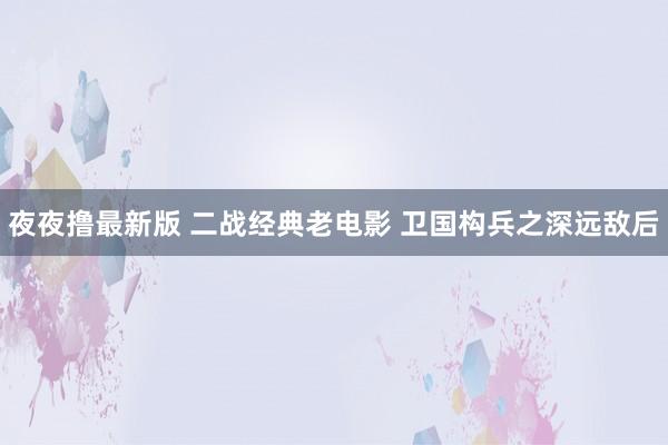 夜夜撸最新版 二战经典老电影 卫国构兵之深远敌后